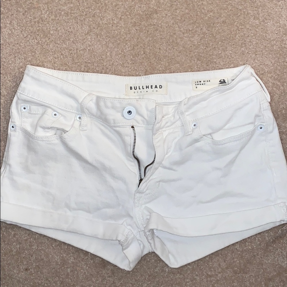 White jean shorts